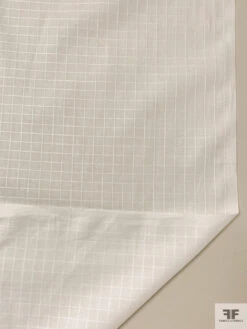 Small Windowpane Cotton Lawn - Off-White 12 Small Windowpane Cotton Lawn - Off-White -Fabrics And Fabrics Store 19007 4