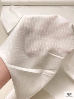 Small Windowpane Cotton Lawn - Off-White 14 Small Windowpane Cotton Lawn - Off-White -Fabrics And Fabrics Store 19007 6