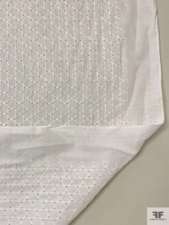 Circles Embroidered Eyelet Cotton Voile - Off-White -Fabrics And Fabrics Store 19009 4