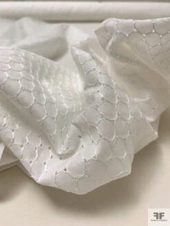 Circles Embroidered Eyelet Cotton Voile - Off-White -Fabrics And Fabrics Store 19009 6