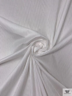 Satin Striped Cotton Lawn - White