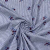 Ditsy Floral Embroidered Cotton Shirting - Blue / White / Purplish Brown -Fabrics And Fabrics Store 19085 1