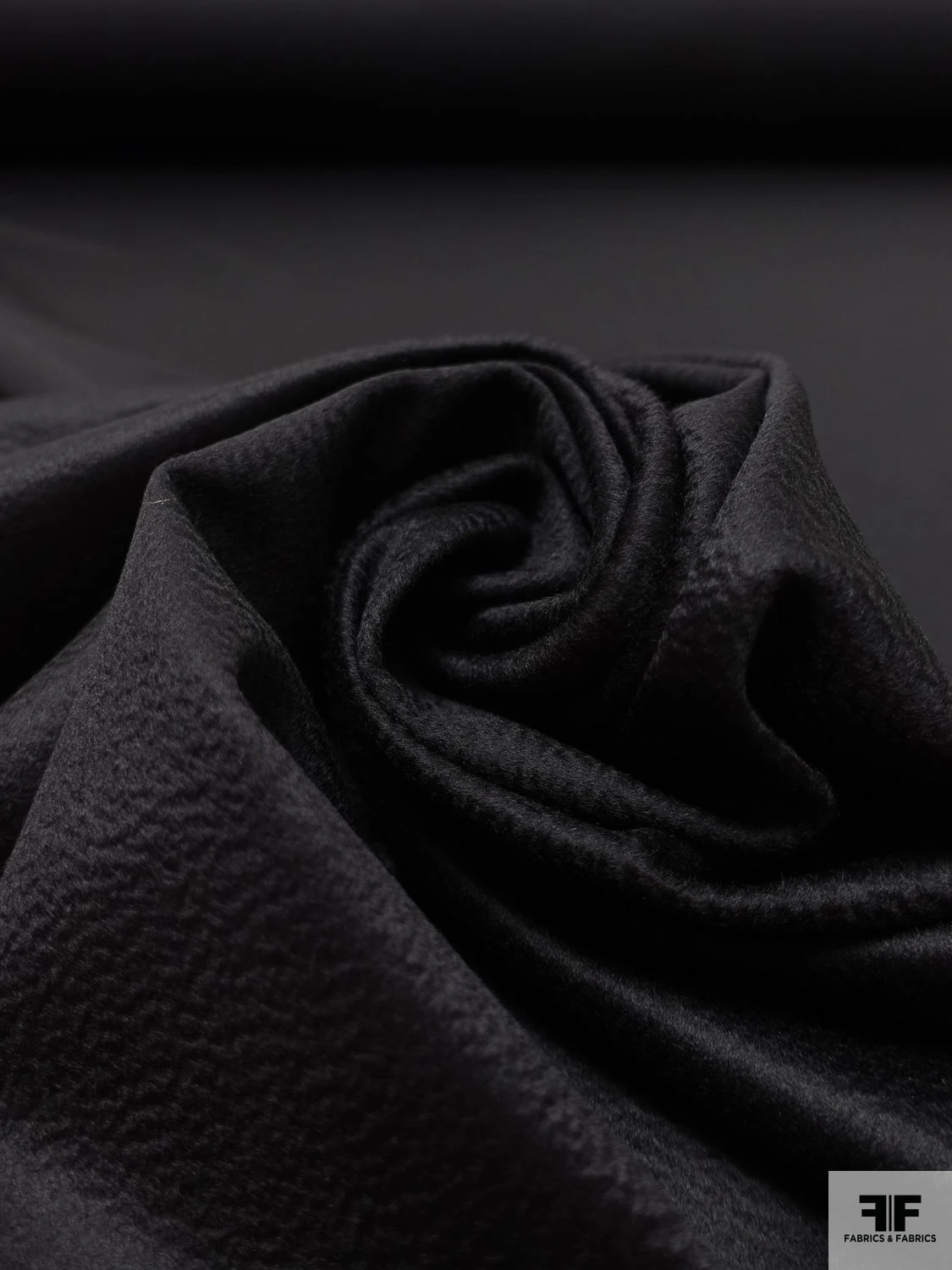 Italian Loro Piana Water Ripple Lightweight Wool-Cashmere Coating - Black 7 Italian Loro Piana Water Ripple Lightweight Wool-Cashmere Coating - Black - Image 5