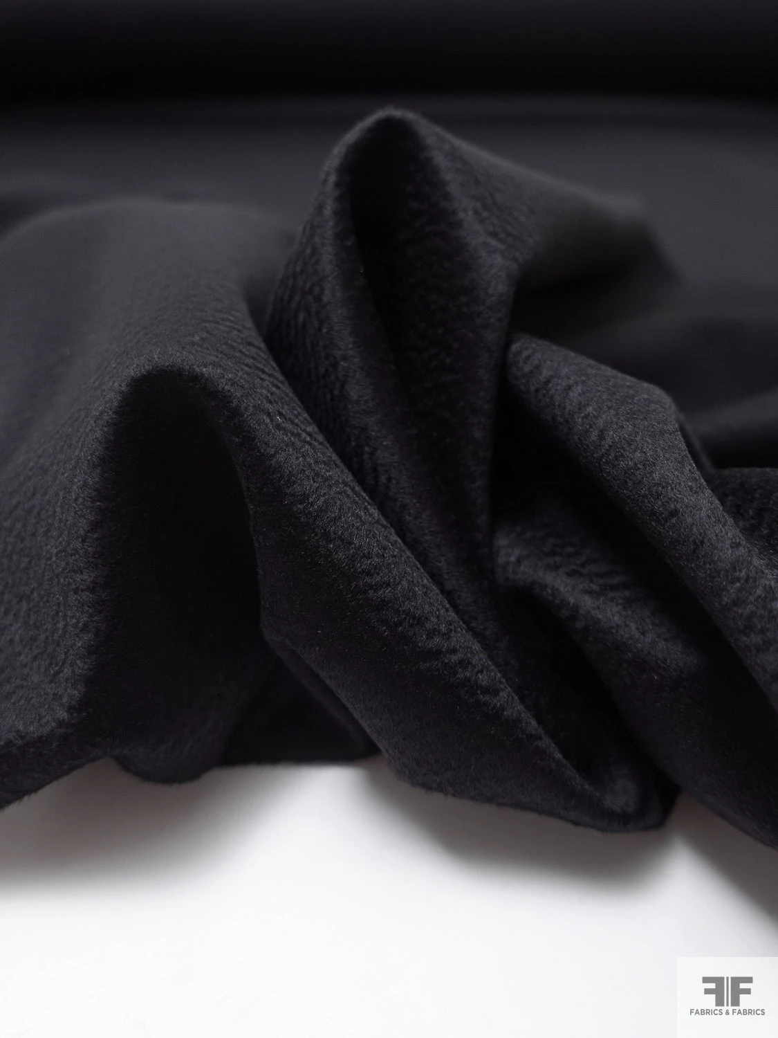 Italian Loro Piana Water Ripple Lightweight Wool-Cashmere Coating - Black 3 Italian Loro Piana Water Ripple Lightweight Wool-Cashmere Coating - Black