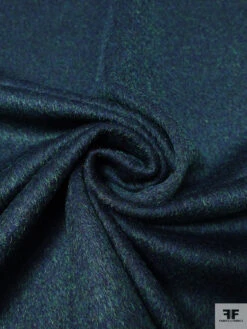 Italian Heathered Wool-Blend Coating - Navy / Green -Fabrics And Fabrics Store 19096 2