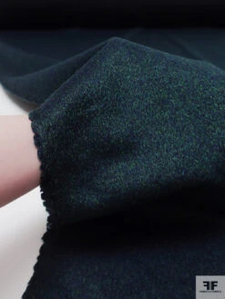 Italian Heathered Wool-Blend Coating - Navy / Green -Fabrics And Fabrics Store 19096 6