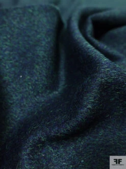 Italian Heathered Wool-Blend Coating - Navy / Green -Fabrics And Fabrics Store 19096 8