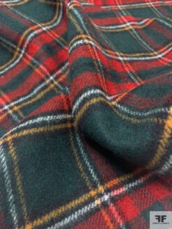 Italian Double Faced Plaid Melton Wool-Blend Coating - Evergreen / Red / Navy / Turmeric / Dark Heather Grey 21 Italian Double Faced Plaid Melton Wool-Blend Coating - Evergreen / Red / Navy / Turmeric / Dark Heather Grey -Fabrics And Fabrics Store 19098 10