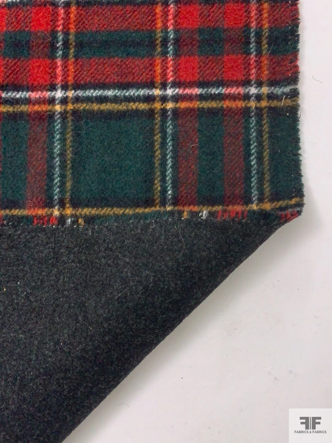 Italian Double Faced Plaid Melton Wool-Blend Coating - Evergreen / Red / Navy / Turmeric / Dark Heather Grey 3 Italian Double Faced Plaid Melton Wool-Blend Coating - Evergreen / Red / Navy / Turmeric / Dark Heather Grey