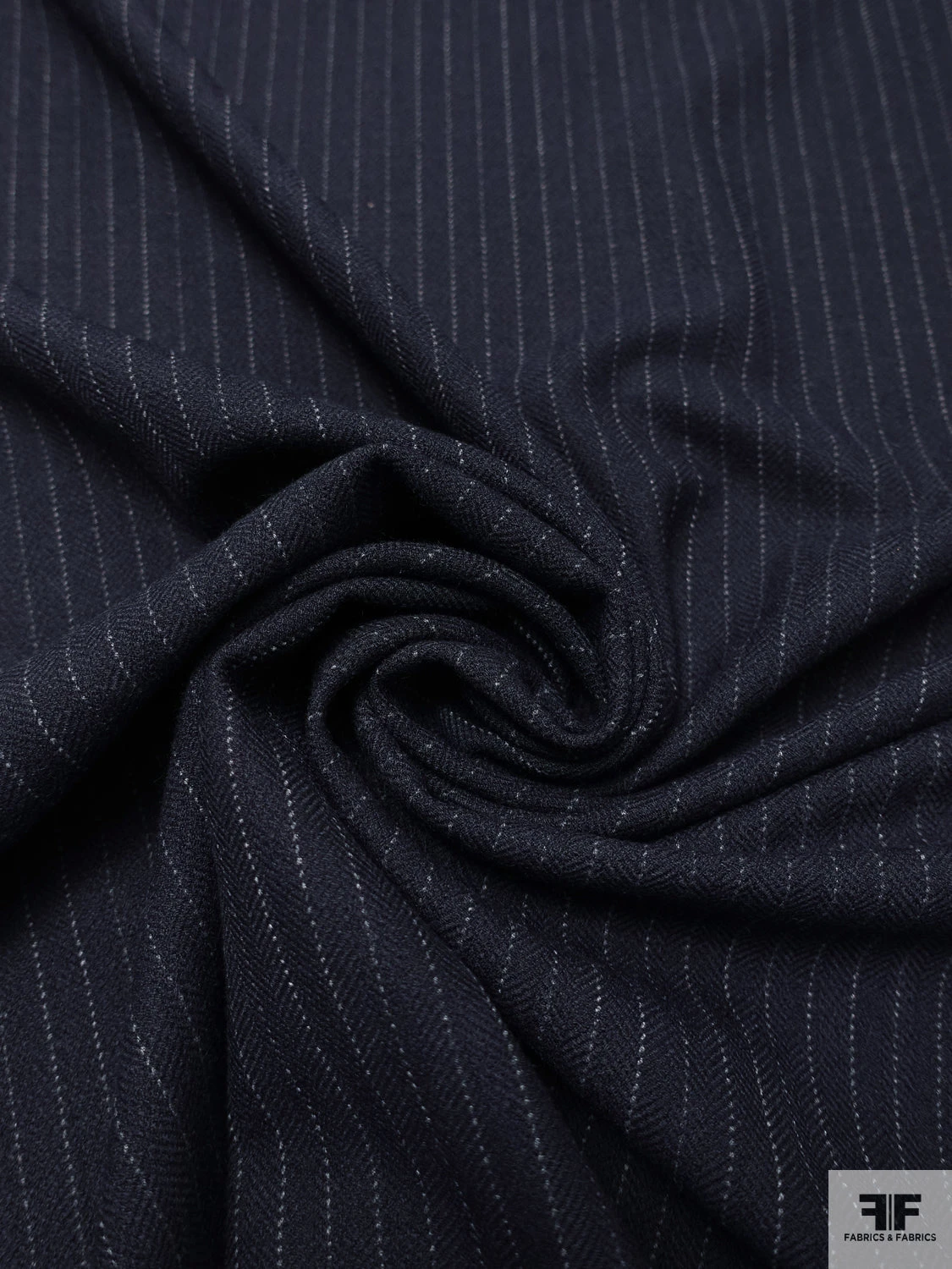 Striped Herringbone Wool-Blend Stretch Suiting - Dark Navy / Grey 6 Striped Herringbone Wool-Blend Stretch Suiting - Dark Navy / Grey - Image 4
