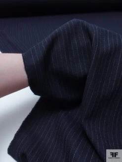 Striped Herringbone Wool-Blend Stretch Suiting - Dark Navy / Grey 17 Striped Herringbone Wool-Blend Stretch Suiting - Dark Navy / Grey -Fabrics And Fabrics Store 19107 8
