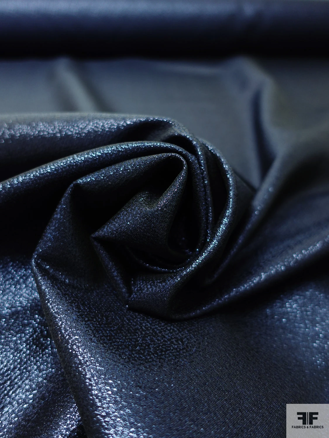 Solid Stiff Lamé - Metallic Navy 6 Solid Stiff Lamé - Metallic Navy - Image 4