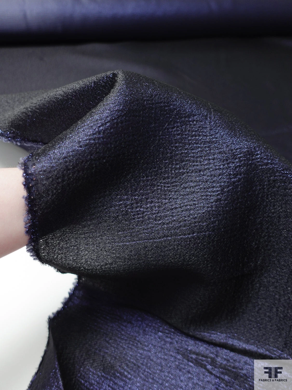 Solid Slightly Textured Stiff Lamé - Metallic Dark Purple 8 Solid Slightly Textured Stiff Lamé - Metallic Dark Purple - Image 6