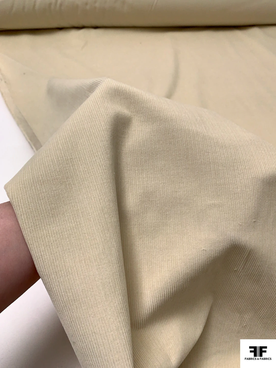 Italian Solid Mid-Wale Cotton Corduroy - Cream 9 Italian Solid Mid-Wale Cotton Corduroy - Cream - Image 7