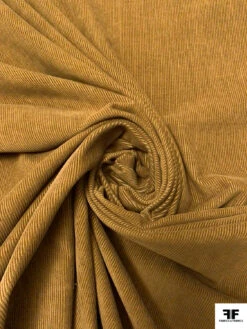 Italian Solid Mid-Wale Cotton Corduroy - Ochre Brown