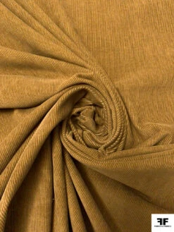 Italian Solid Mid-Wale Cotton Corduroy - Ochre Brown -Fabrics And Fabrics Store 19206 2