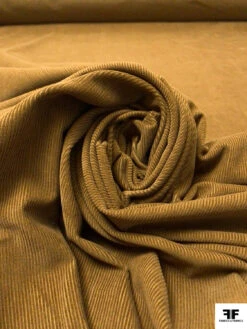 Italian Solid Mid-Wale Cotton Corduroy - Ochre Brown -Fabrics And Fabrics Store 19206 3