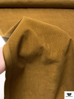 Italian Solid Mid-Wale Cotton Corduroy - Ochre Brown -Fabrics And Fabrics Store 19206 8