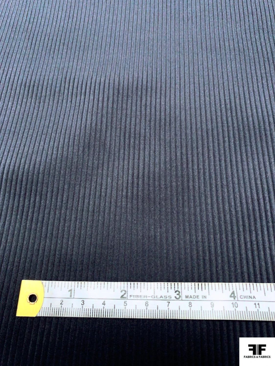 Italian Solid Wide Wale Cotton Corduroy - Dusty Navy 6 Italian Solid Wide Wale Cotton Corduroy - Dusty Navy - Image 4