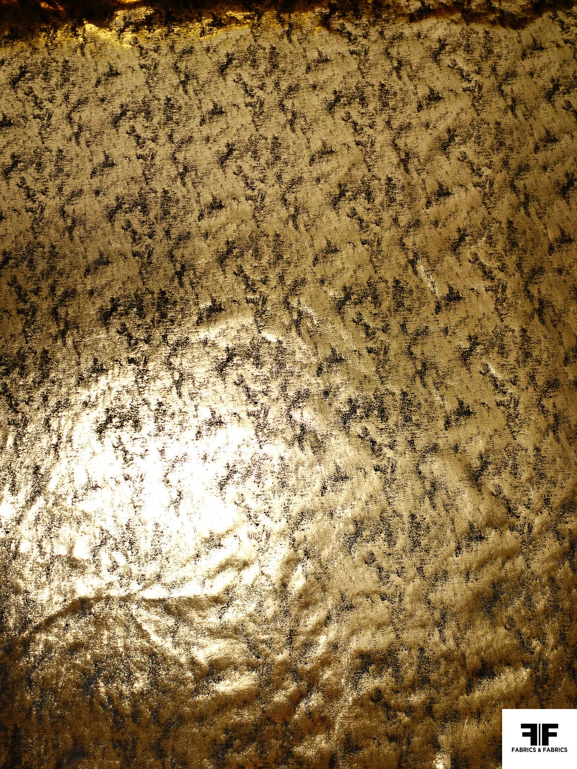 Metallic Foil Printed Stretch Velvet - Gold / Black 7 Metallic Foil Printed Stretch Velvet - Gold / Black - Image 5