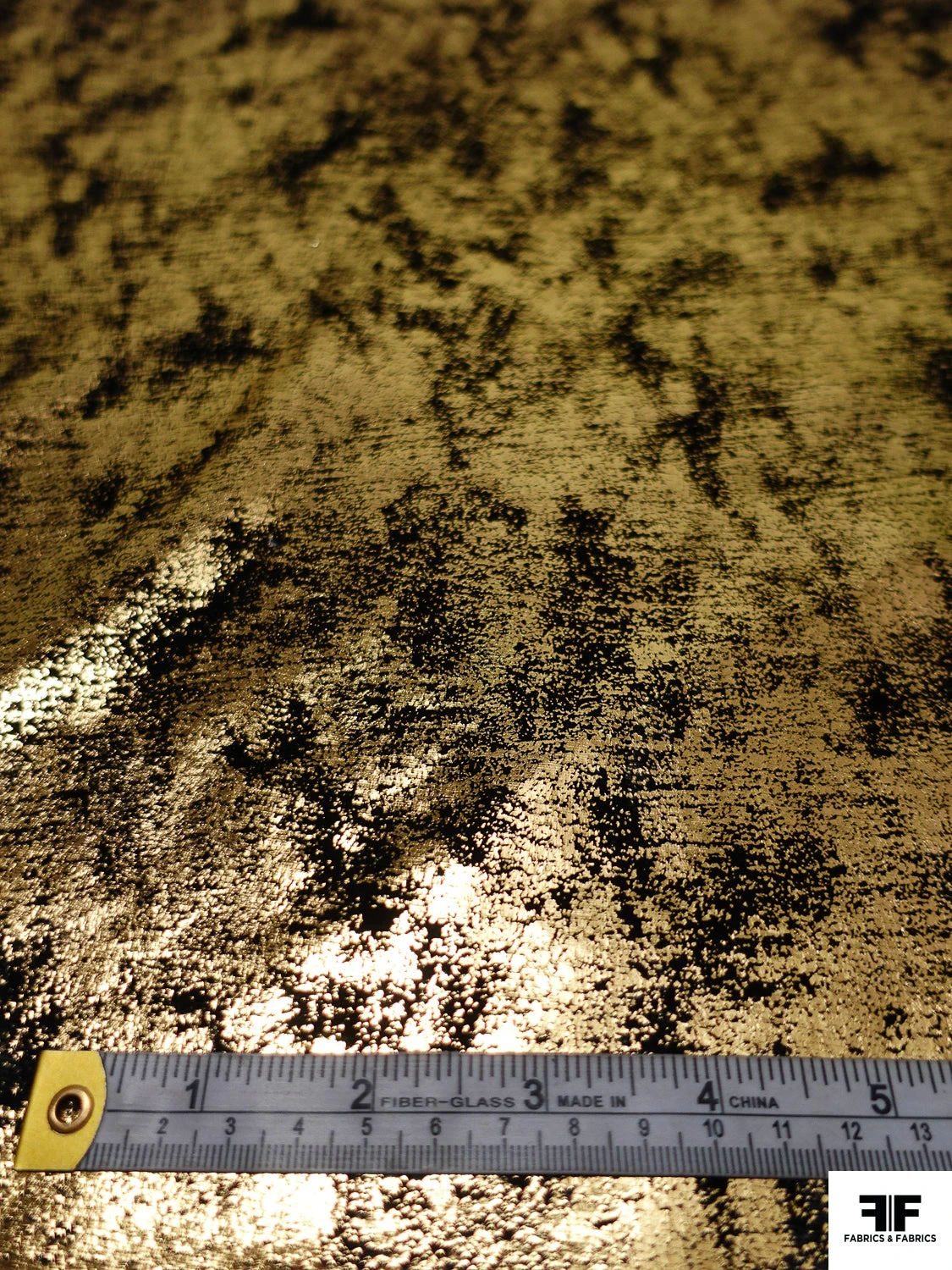 Metallic Foil Printed Stretch Velvet - Gold / Black 9 Metallic Foil Printed Stretch Velvet - Gold / Black - Image 7