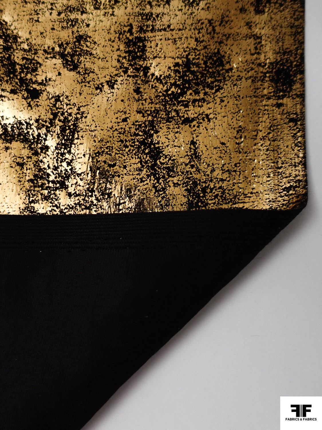 Metallic Foil Printed Stretch Velvet - Gold / Black 4 Metallic Foil Printed Stretch Velvet - Gold / Black - Image 2