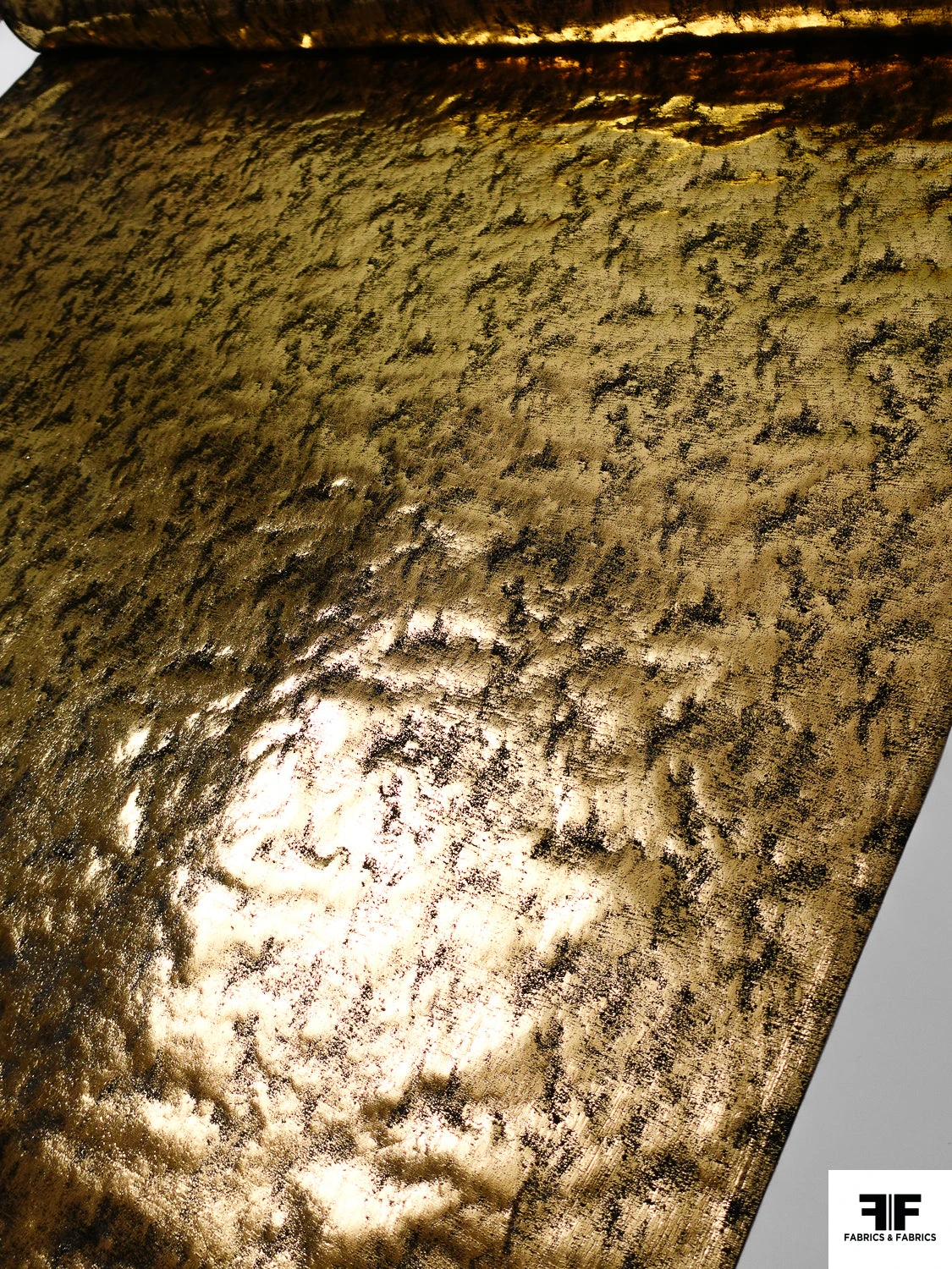Metallic Foil Printed Stretch Velvet - Gold / Black 10 Metallic Foil Printed Stretch Velvet - Gold / Black - Image 8