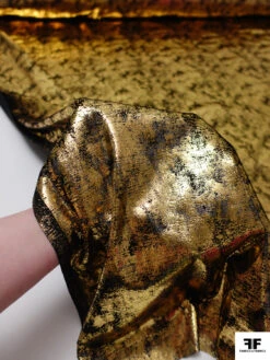 Metallic Foil Printed Stretch Velvet - Gold / Black 20 Metallic Foil Printed Stretch Velvet - Gold / Black -Fabrics And Fabrics Store 19236 9