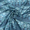 Floral Striped Printed Cotton Voile - Dusty Turquoise / Dusty Navy 2 Floral Striped Printed Cotton Voile - Dusty Turquoise / Dusty Navy -Fabrics And Fabrics Store 19251 1