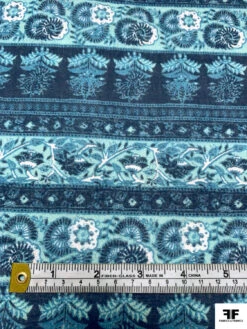 Floral Striped Printed Cotton Voile - Dusty Turquoise / Dusty Navy -Fabrics And Fabrics Store 19251 6 097cbd4e c2dc 49e9 b4ff b70cbb82238f
