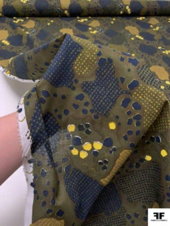 Abstract Block Printed Cotton Lawn - Army Green / Navy / Olive / Yellow -Fabrics And Fabrics Store 19266 8 d5ff2288 d174 43da b7d2 5099d976d6f7