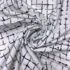Distressed-Look Grid Printed Cotton Lawn - White / Black -Fabrics And Fabrics Store 19271 1