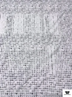 Distressed-Look Grid Printed Cotton Lawn - White / Black -Fabrics And Fabrics Store 19271 4 bfe78fa5 08a3 49d6 bf05 639e17ece7b4