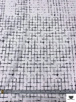 Distressed-Look Grid Printed Cotton Lawn - White / Black -Fabrics And Fabrics Store 19271 5 cab96459 c779 4059 bfa5 beb808e90bd5