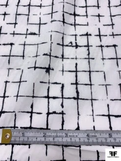 Distressed-Look Grid Printed Cotton Lawn - White / Black -Fabrics And Fabrics Store 19271 6 37e98e79 f1f8 4dd8 90f1 d7a5d8081db9