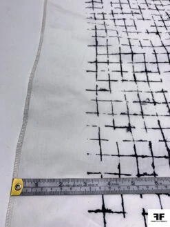 Distressed-Look Grid Printed Cotton Lawn - White / Black -Fabrics And Fabrics Store 19271 7 60e8dc2b b6fa 4b03 b4e1 985083a2fb5c