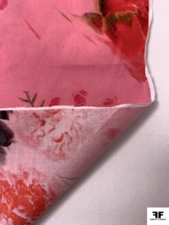 Floral Printed Stretch Cotton Lawn - Watermelon Pink / Red / Green 17 Floral Printed Stretch Cotton Lawn - Watermelon Pink / Red / Green -Fabrics And Fabrics Store 19273 7 17c40bf5 95b3 432f 95e8 dc29ec4ae084