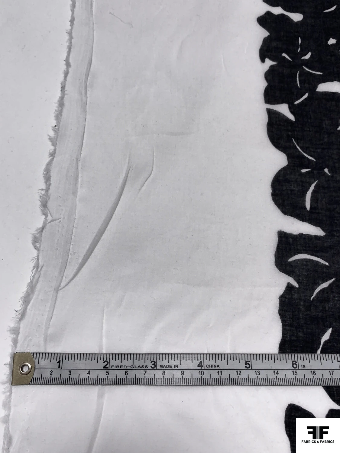 Floral Silhouette Printed Cotton Voile - Black / White 8 Floral Silhouette Printed Cotton Voile - Black / White - Image 6