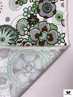 Jovial Floral Printed Stretch Fine Cotton Twill-Sateen - Greens / Brown / Grey / White -Fabrics And Fabrics Store 19280 6 1927ddaf 6137 4709 a88b 6f04c18864a9