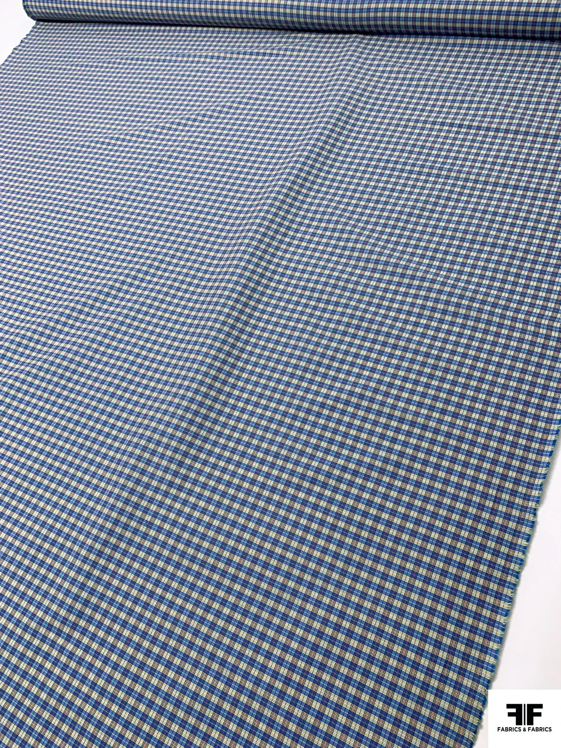 Plaid Yarn-Dyed Stretch Cotton Shirting - Blue / Yellow / Red / White 9 Plaid Yarn-Dyed Stretch Cotton Shirting - Blue / Yellow / Red / White - Image 7