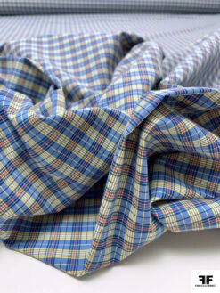 Plaid Yarn-Dyed Stretch Cotton Shirting - Blue / Yellow / Red / White 19 Plaid Yarn-Dyed Stretch Cotton Shirting - Blue / Yellow / Red / White -Fabrics And Fabrics Store 19294 9