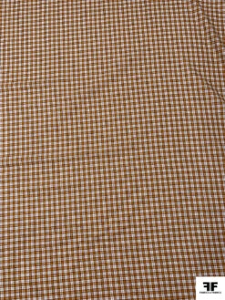 Plaid Yarn-Dyed Flannel Feel Cotton Shirting - Ochre / Black / White / Peach 14 Plaid Yarn-Dyed Flannel Feel Cotton Shirting - Ochre / Black / White / Peach -Fabrics And Fabrics Store 19295 3