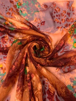 Abstract Printed Burnout Silk Blend Chiffon - Dusty Orange / Maroon / Green / Yellow 13 Abstract Printed Burnout Silk Blend Chiffon - Dusty Orange / Maroon / Green / Yellow -Fabrics And Fabrics Store 19324 2