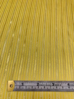 Satin Striped Silk Chiffon With Lurex Pinstripes - Bright Yellow / Gold / Silver 15 Satin Striped Silk Chiffon With Lurex Pinstripes - Bright Yellow / Gold / Silver -Fabrics And Fabrics Store 19342 5