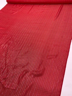 Satin Striped Silk Chiffon With Lurex Pinstripes - Hot Red / Gold / Silver 18 Satin Striped Silk Chiffon With Lurex Pinstripes - Hot Red / Gold / Silver -Fabrics And Fabrics Store 19345 8
