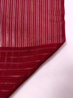 Satin Striped Silk Chiffon With Lurex Pinstripes - Wine / Gold / Silver -Fabrics And Fabrics Store 19346 7