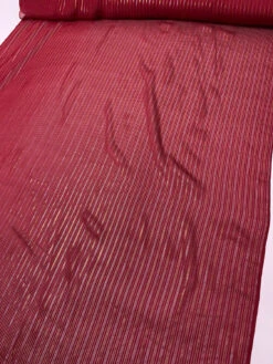 Satin Striped Silk Chiffon With Lurex Pinstripes - Wine / Gold / Silver -Fabrics And Fabrics Store 19346 8