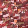 Geometric Floral And Paisley Printed Silk-Rayon Burnout Chiffon With Stones - Soft Red / Maroon / Light Olive / Orange -Fabrics And Fabrics Store 19371 3