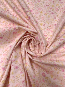 Made In Japan Ditsy Floral Printed Cotton Lawn - Pink / Baby Pink / Butter Yellow