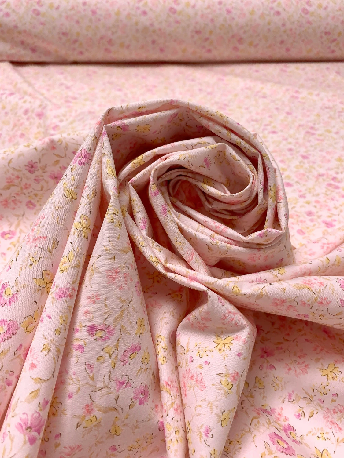 Made In Japan Ditsy Floral Printed Cotton Lawn - Pink / Baby Pink / Butter Yellow 6 Made In Japan Ditsy Floral Printed Cotton Lawn - Pink / Baby Pink / Butter Yellow - Image 4